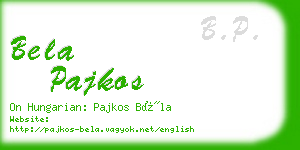 bela pajkos business card